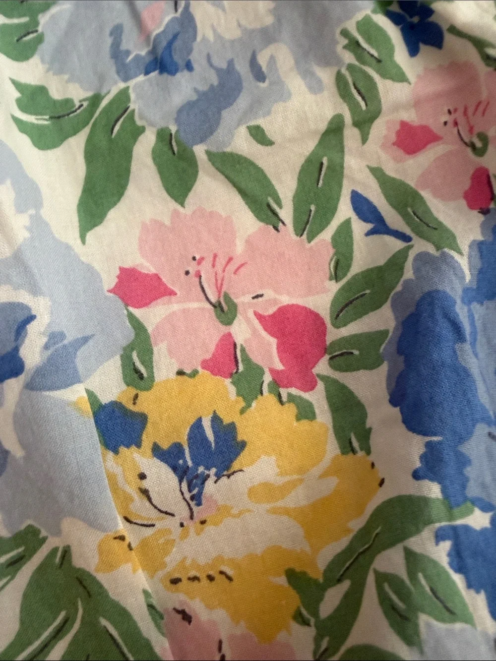 Ralph Lauren White Collared Floral Dress & Bloomer - Blue, Yellow, Pink, Green